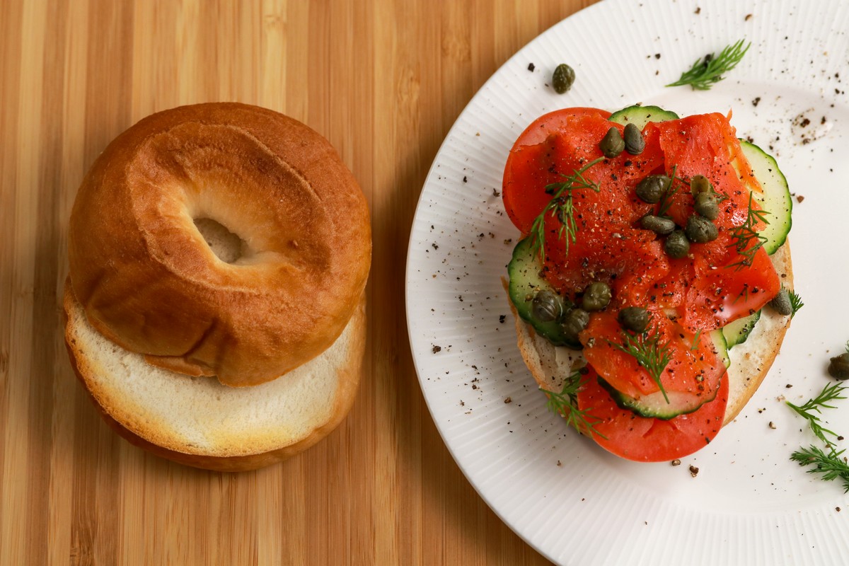 GlutenFree Bagel and Lox with Cream Cheese